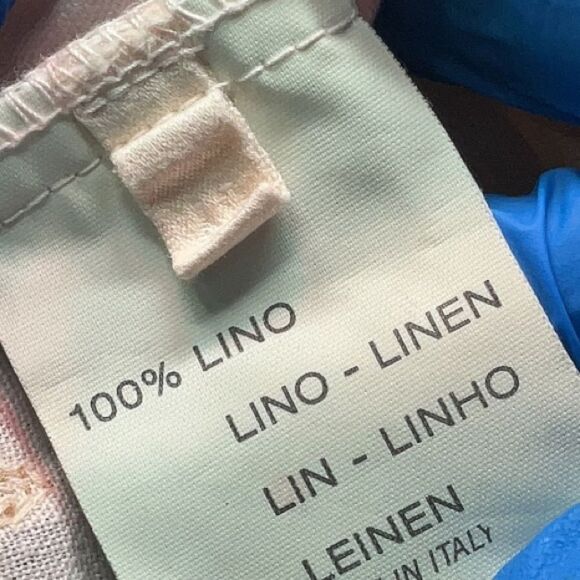 120% Lino Italy Floral 100% Linen Pink Tank Top embroidered 42 6 metallic corset - Picture 11 of 15